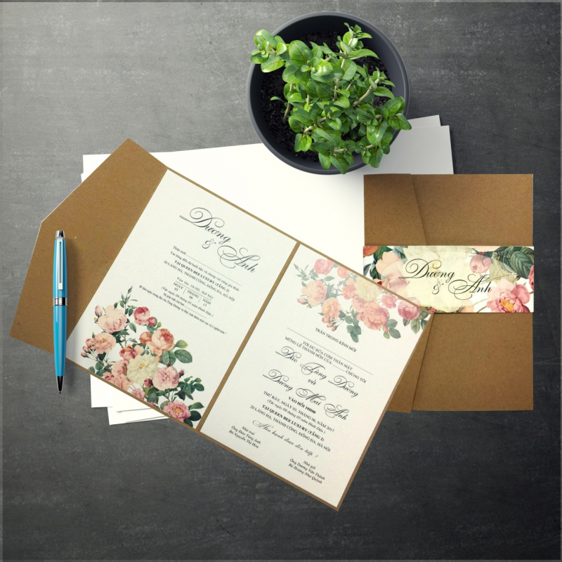 Thiết kế, in ấn thiệp cưới giá rẻ, đẹp, nhanh chóng tại Xưởng Hà Nội
